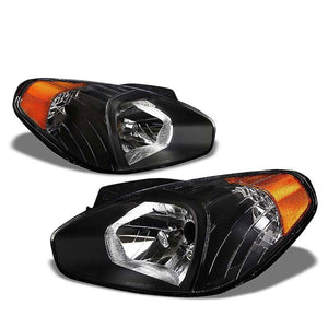 Black Housing Headlights Amber Corner Side Signal Lamps For Hyundai 06-11 Accent-Exterior-BuildFastCar