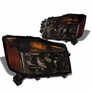 Chrome Housing Headlights Amber Corner Side Signal Lamps For Nissan 04-15 Titan-Exterior-BuildFastCar