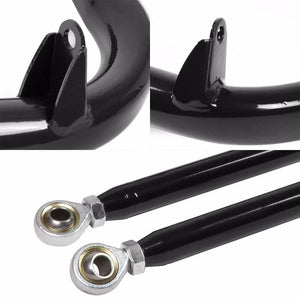 Black Mild Steel 49" Racing Safety Chassis Seat Belt Harness Bar/Across Tie Rod+Support Rod-Interior-BuildFastCar