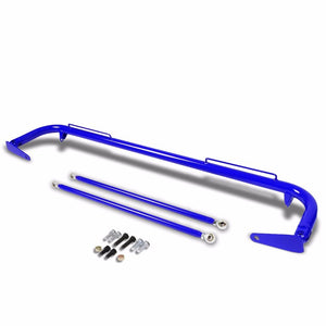 Blue Mild Steel 49" Racing Safety Chassis Seat Belt Harness Bar/Across Tie Rod+Support Rod-Interior-BuildFastCar
