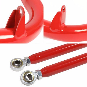 Red Mild Steel 49" Racing Safety Chassis Seat Belt Harness Bar/Across Tie Rod+Support Rod-Interior-BuildFastCar