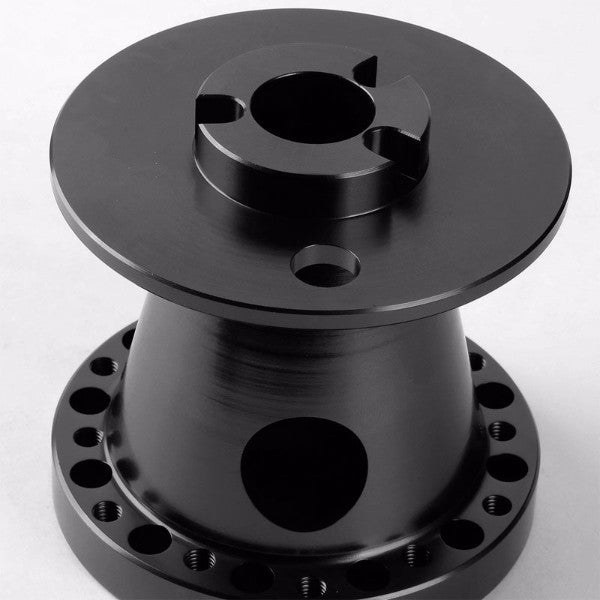 Black Aluminum 6-Hole Steering Wheel Hub Adapter For Colt/Eclipse/Galant/Lancer 1G/2G-Interior-BuildFastCar