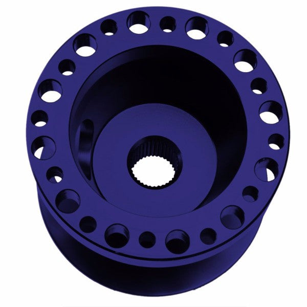 Blue Aluminum 6-Hole Steering Wheel Hub Adapter For Colt/Eclipse/Galant/Lancer 1G/2G-Interior-BuildFastCar