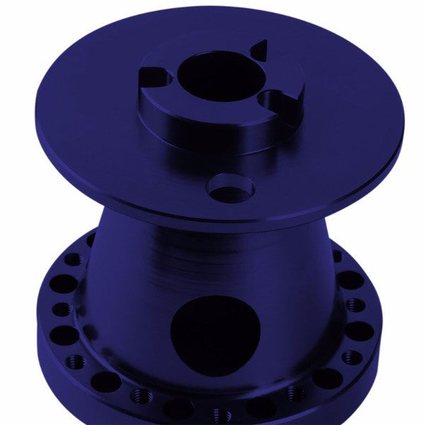 Blue Aluminum 6-Hole Steering Wheel Hub Adapter For Colt/Eclipse/Galant/Lancer 1G/2G-Interior-BuildFastCar
