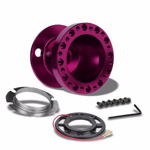 Purple Aluminum 6-Hole Steering Wheel Hub Adapter For Colt/Eclipse/Galant/Lancer 1G/2G-Interior-BuildFastCar