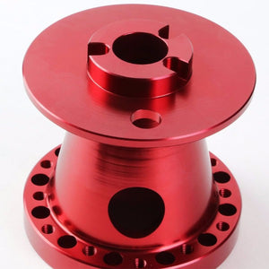 Red Aluminum 6-Hole Steering Wheel Hub Adapter For Colt/Eclipse/Galant/Lancer 1G/2G-Interior-BuildFastCar