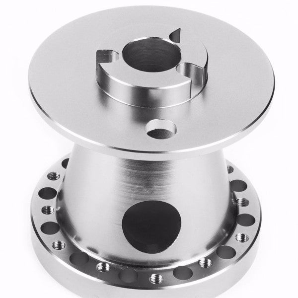 Silver Aluminum 6-Hole Steering Wheel Hub Adapter For Colt/Eclipse/Galant/Lancer 1G/2G-Interior-BuildFastCar