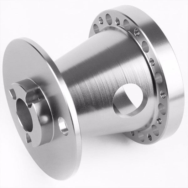 Silver Aluminum 6-Hole Steering Wheel Hub Adapter For Colt/Eclipse/Galant/Lancer 1G/2G-Interior-BuildFastCar