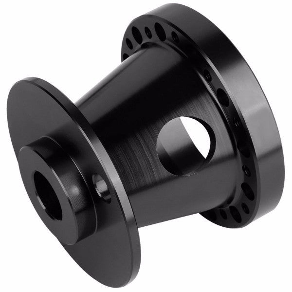 Black Aluminum 6-Hole Steering Wheel Hub Adapter For Nissan 240SX/300ZX/Sentra/Altima-Interior-BuildFastCar