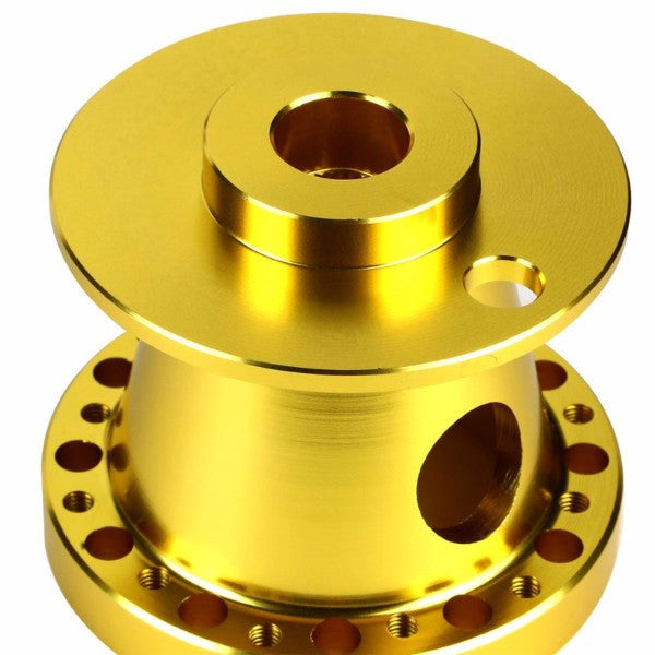 Gold Aluminum 6-Hole Steering Wheel Hub Adapter For Nissan 240SX/300ZX/Sentra/Altima-Interior-BuildFastCar