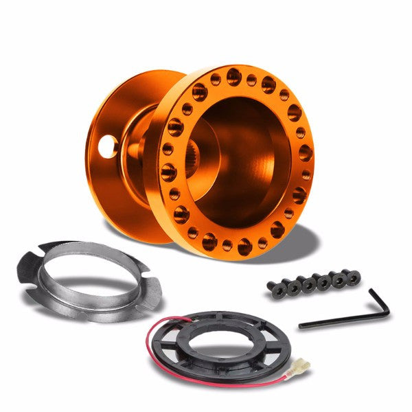 Orange Aluminum 6-Hole Steering Wheel Hub Adapter For Nissan 240SX/300ZX/Sentra/Altima-Interior-BuildFastCar