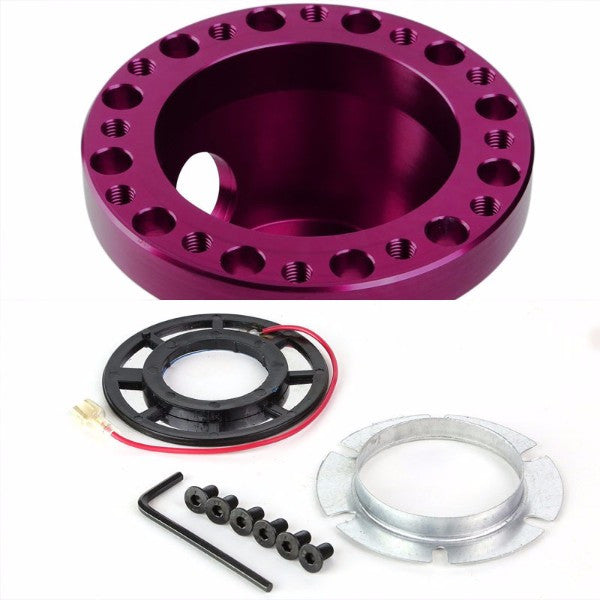 Purple Aluminum 6-Hole Steering Wheel Hub Adapter For Nissan 240SX/300ZX/Sentra/Altima-Interior-BuildFastCar