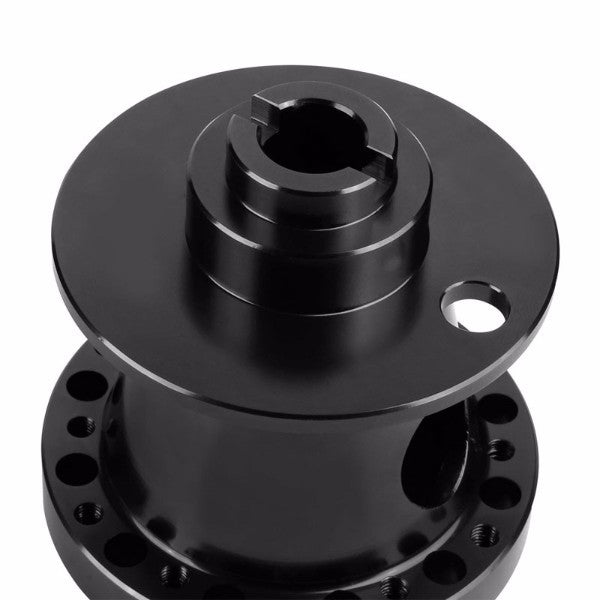 Black Aluminum 6-Hole Steering Wheel Hub Adapter For 90-95 Accord CB CD/92-96 Prelude BA8/9-Interior-BuildFastCar