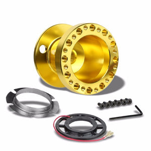 Gold Aluminum 6-Hole Steering Wheel Hub Adapter For 90-95 Accord CB CD/92-96 Prelude BA8/9-Interior-BuildFastCar