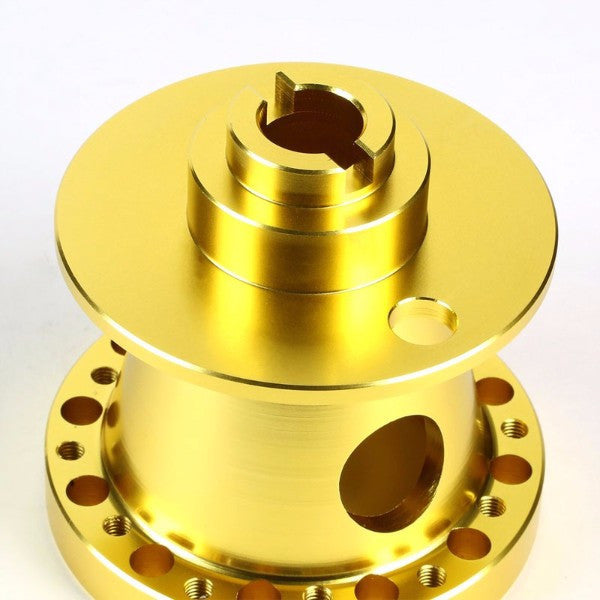 Gold Aluminum 6-Hole Steering Wheel Hub Adapter For 90-95 Accord CB CD/92-96 Prelude BA8/9-Interior-BuildFastCar