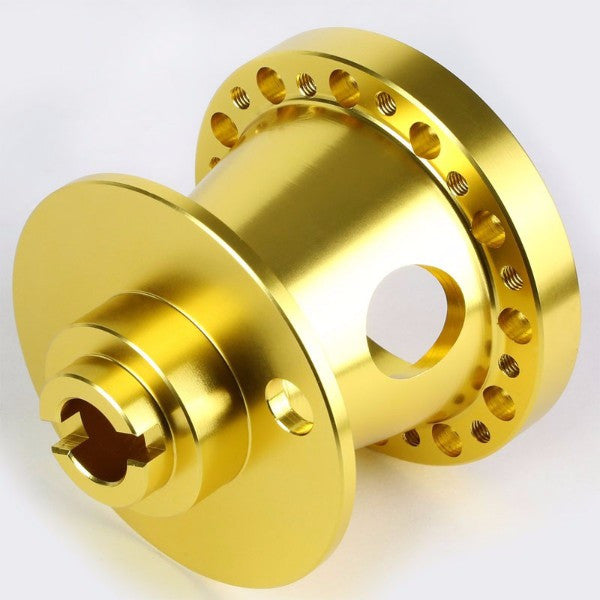 Gold Aluminum 6-Hole Steering Wheel Hub Adapter For 90-95 Accord CB CD/92-96 Prelude BA8/9-Interior-BuildFastCar