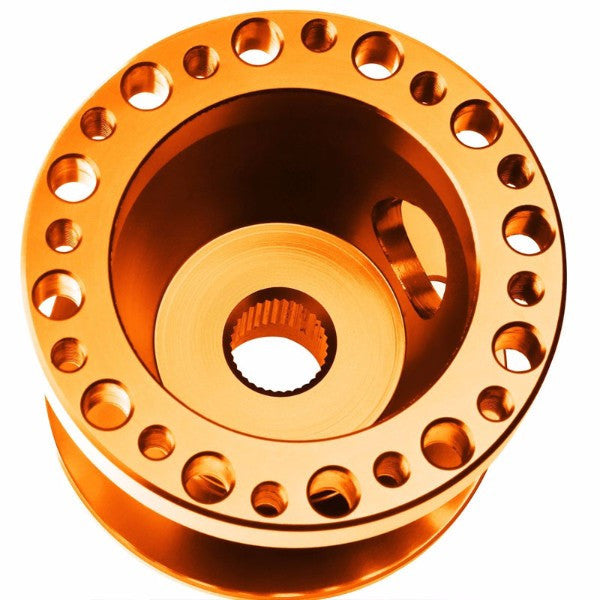 Orange Aluminum 6-Hole Steering Wheel Hub Adapter For 90-95 Accord CB CD/92-96 Prelude BA8/9-Interior-BuildFastCar