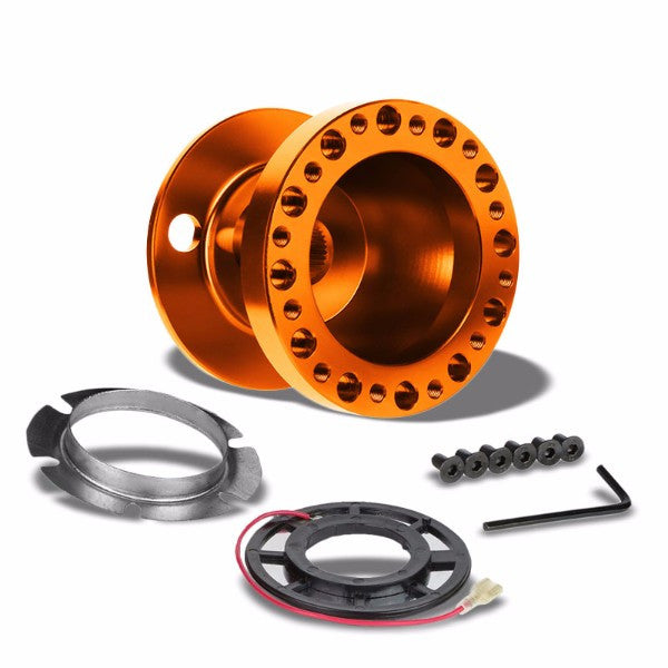 Orange Aluminum 6-Hole Steering Wheel Hub Adapter For 90-95 Accord CB CD/92-96 Prelude BA8/9-Interior-BuildFastCar