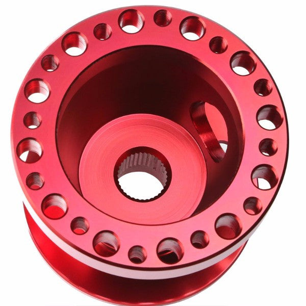 Red Aluminum 6-Hole Steering Wheel Hub Adapter For 90-95 Accord CB CD/92-96 Prelude BA8/9-Interior-BuildFastCar