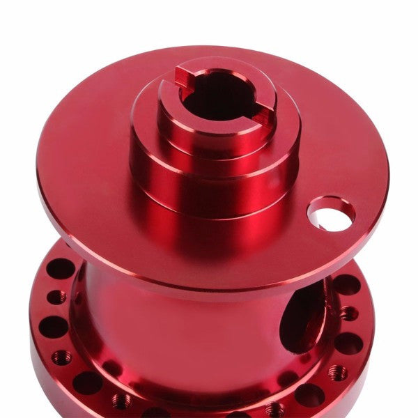 Red Aluminum 6-Hole Steering Wheel Hub Adapter For 90-95 Accord CB CD/92-96 Prelude BA8/9-Interior-BuildFastCar