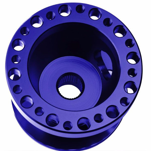 Blue Aluminum 6-Hole Steering Wheel Hub Adapter For 92-95 Integra DC2/Civic EG EH EJ-Interior-BuildFastCar