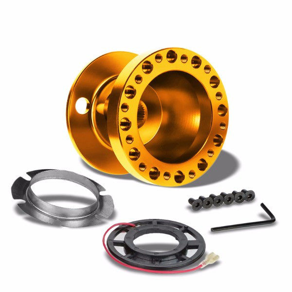 Orange Aluminum 6-Hole Steering Wheel Hub Adapter For 92-95 Integra DC2/Civic EG EH EJ-Interior-BuildFastCar