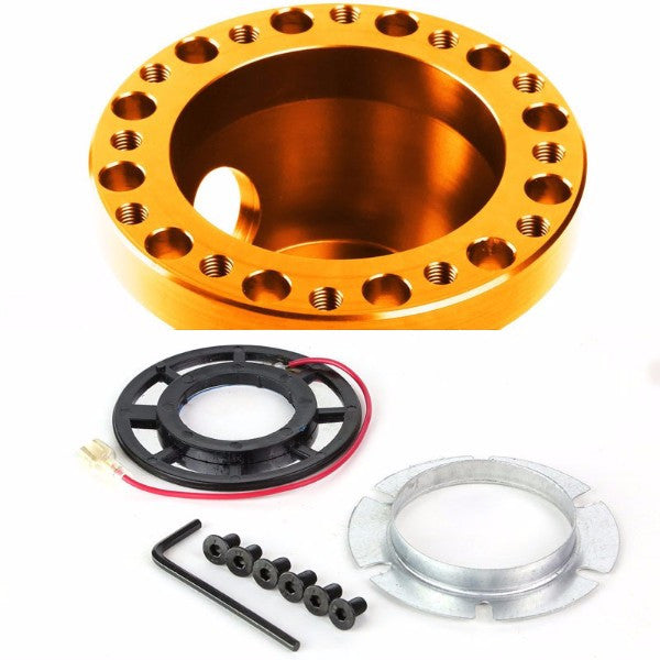 Orange Aluminum 6-Hole Steering Wheel Hub Adapter For 92-95 Integra DC2/Civic EG EH EJ-Interior-BuildFastCar