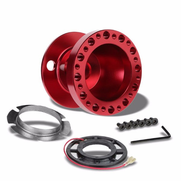 Red Aluminum 6-Hole Steering Wheel Hub Adapter For 92-95 Integra DC2/Civic EG EH EJ-Interior-BuildFastCar