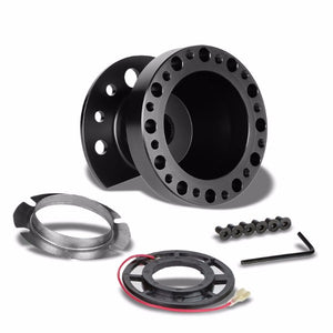 Black Aluminum 6-Hole Steering Wheel Hub Adapter For 90-93 Integra/88-91 Civic/CRV/CRV-Interior-BuildFastCar