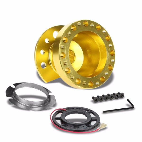 Gold Aluminum 6-Hole Steering Wheel Hub Adapter For 90-93 Integra/88-91 Civic/CRV/CRV-Interior-BuildFastCar