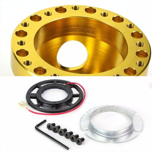 Gold Aluminum 6-Hole Steering Wheel Hub Adapter For 90-93 Integra/88-91 Civic/CRV/CRV-Interior-BuildFastCar