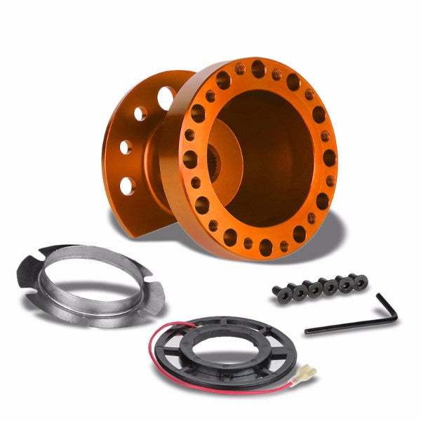 Orange Aluminum 6-Hole Steering Wheel Hub Adapter For 90-93 Integra/88-91 Civic/CRV/CRV-Interior-BuildFastCar