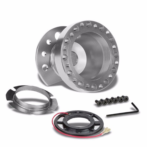 Silver Aluminum 6-Hole Steering Wheel Hub Adapter For 90-93 Integra/88-91 Civic/CRV/CRV-Interior-BuildFastCar
