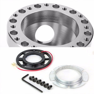 Silver Aluminum 6-Hole Steering Wheel Hub Adapter For 90-93 Integra/88-91 Civic/CRV/CRV-Interior-BuildFastCar