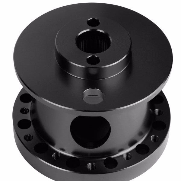 Black Aluminum 6-Hole Steering Wheel Hub Adapter For 626/RX7/RX8/Miata/Accent/Genesis-Interior-BuildFastCar