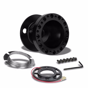 Black Aluminum 6-Hole Steering Wheel Hub Adapter For 626/RX7/RX8/Miata/Accent/Genesis-Interior-BuildFastCar
