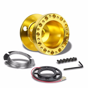 Gold Aluminum 6-Hole Steering Wheel Hub Adapter For 626/RX7/RX8/Miata/Accent/Genesis-Interior-BuildFastCar