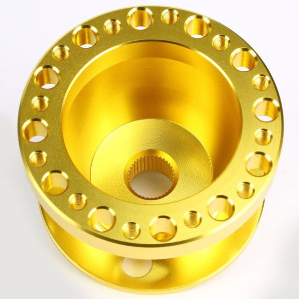 Gold Aluminum 6-Hole Steering Wheel Hub Adapter For 626/RX7/RX8/Miata/Accent/Genesis-Interior-BuildFastCar