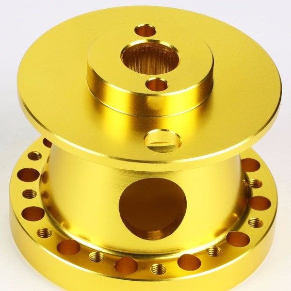 Gold Aluminum 6-Hole Steering Wheel Hub Adapter For 626/RX7/RX8/Miata/Accent/Genesis-Interior-BuildFastCar