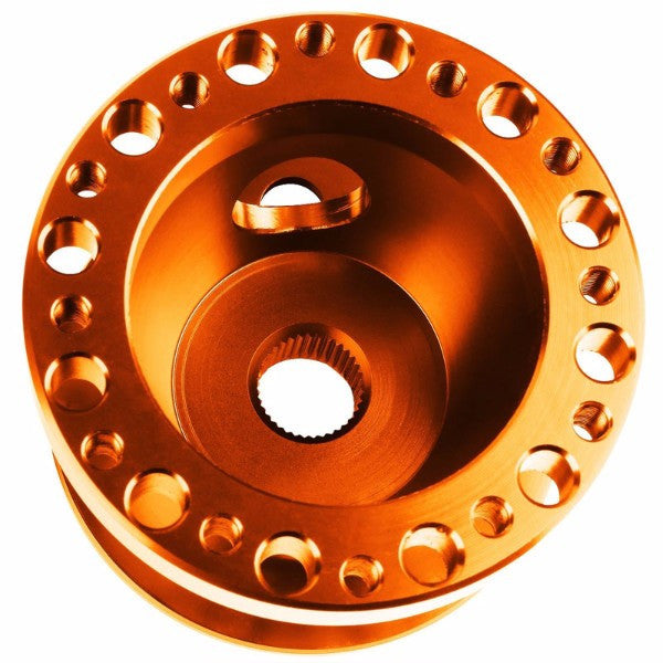 Orange Aluminum 6-Hole Steering Wheel Hub Adapter For 626/RX7/RX8/Miata/Accent/Genesis-Interior-BuildFastCar