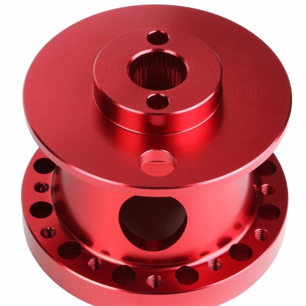 Red Aluminum 6-Hole Steering Wheel Hub Adapter For 626/RX7/RX8/Miata/Accent/Genesis-Interior-BuildFastCar