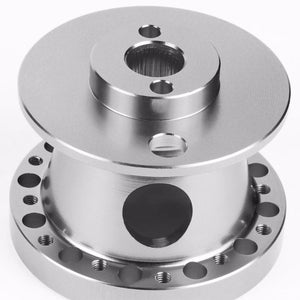 Silver Aluminum 6-Hole Steering Wheel Hub Adapter For 626/RX7/RX8/Miata/Accent/Genesis-Interior-BuildFastCar
