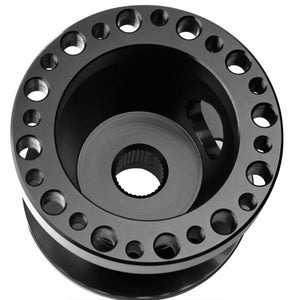 Black Aluminum 6-Hole Steering Wheel Hub Adapter For Toyota/Scion MR2/Corolla/AE86/tC-Interior-BuildFastCar