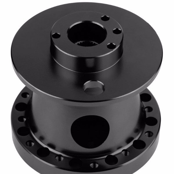 Black Aluminum 6-Hole Steering Wheel Hub Adapter For Toyota/Scion MR2/Corolla/AE86/tC-Interior-BuildFastCar