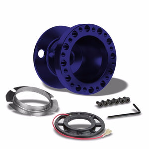 Blue Aluminum 6-Hole Steering Wheel Hub Adapter For Toyota/Scion MR2/Corolla/AE86/tC-Interior-BuildFastCar