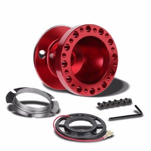 Red Aluminum 6-Hole Steering Wheel Hub Adapter For Toyota/Scion MR2/Corolla/AE86/tC-Interior-BuildFastCar