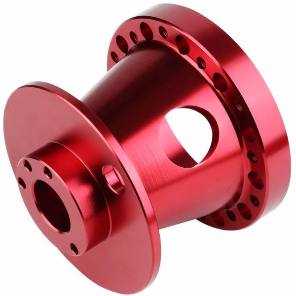 Red Aluminum 6-Hole Steering Wheel Hub Adapter For Toyota/Scion MR2/Corolla/AE86/tC-Interior-BuildFastCar