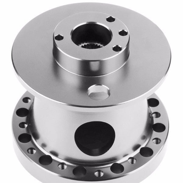 Silver Aluminum 6-Hole Steering Wheel Hub Adapter For Toyota/Scion MR2/Corolla/AE86/tC-Interior-BuildFastCar