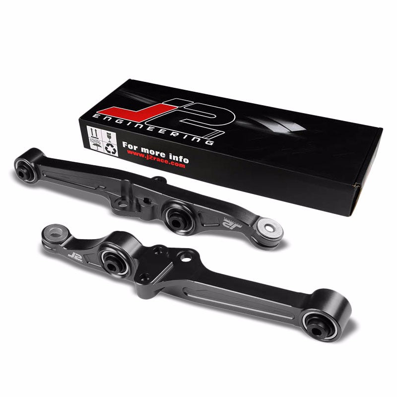 J2 Black Aluminum Front Lower Control Arm Bar Suspension For Civic EE ED/DA DB-Suspension-BuildFastCar