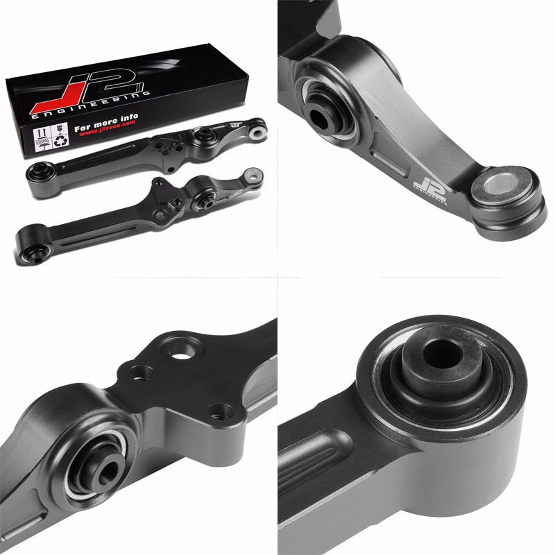 J2 Black Aluminum Front Lower Control Arm Bar Suspension For Civic EE ED/DA DB-Suspension-BuildFastCar